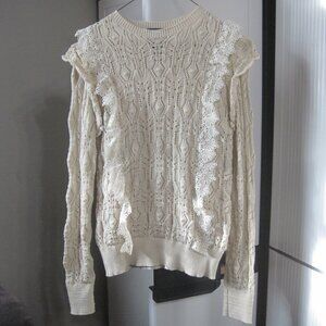Front Row Dressy Beige Sweater with Detailing